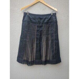BCBG MAXAZRIA RUNWAY Skirt Size 6 black Was Witchy Goth Silk Pleated Skirt